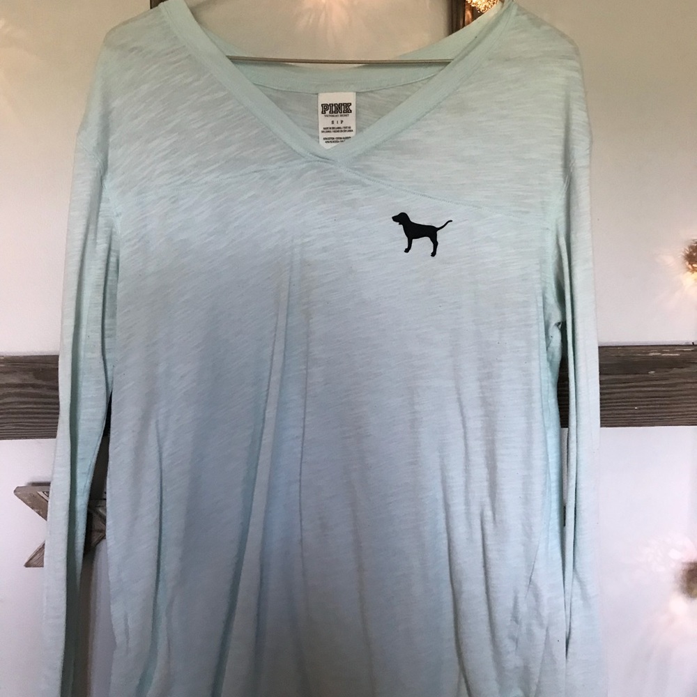 Long sleeve PINK blue shirt